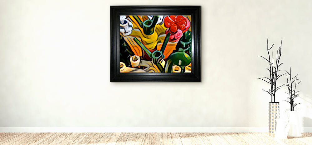 An image showing a heavier piece of art hanging on the wall.