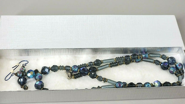 Jewelry For Charity!  Chico's Matching Necklace & Earrings, Rhinestones, Dark