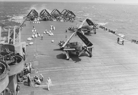 Helldiver on aircraft carrier
