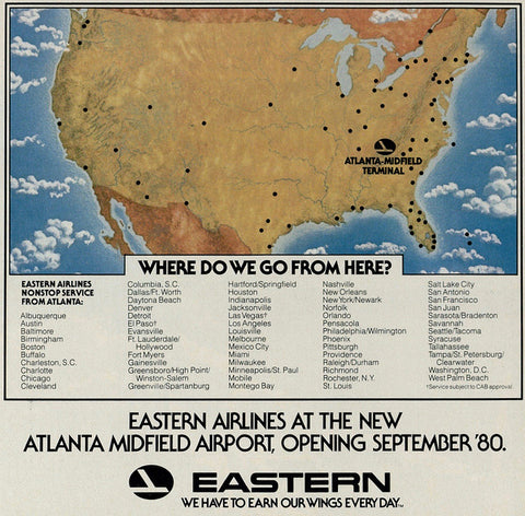 Eastern Air Lines Routes 