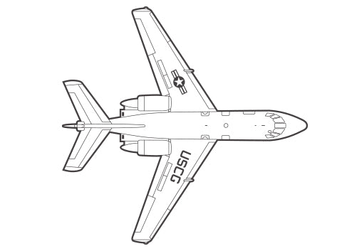 HU-25A drawing