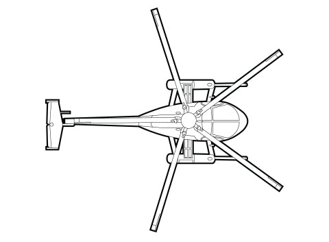 MD 530 ヘリコプターの図面