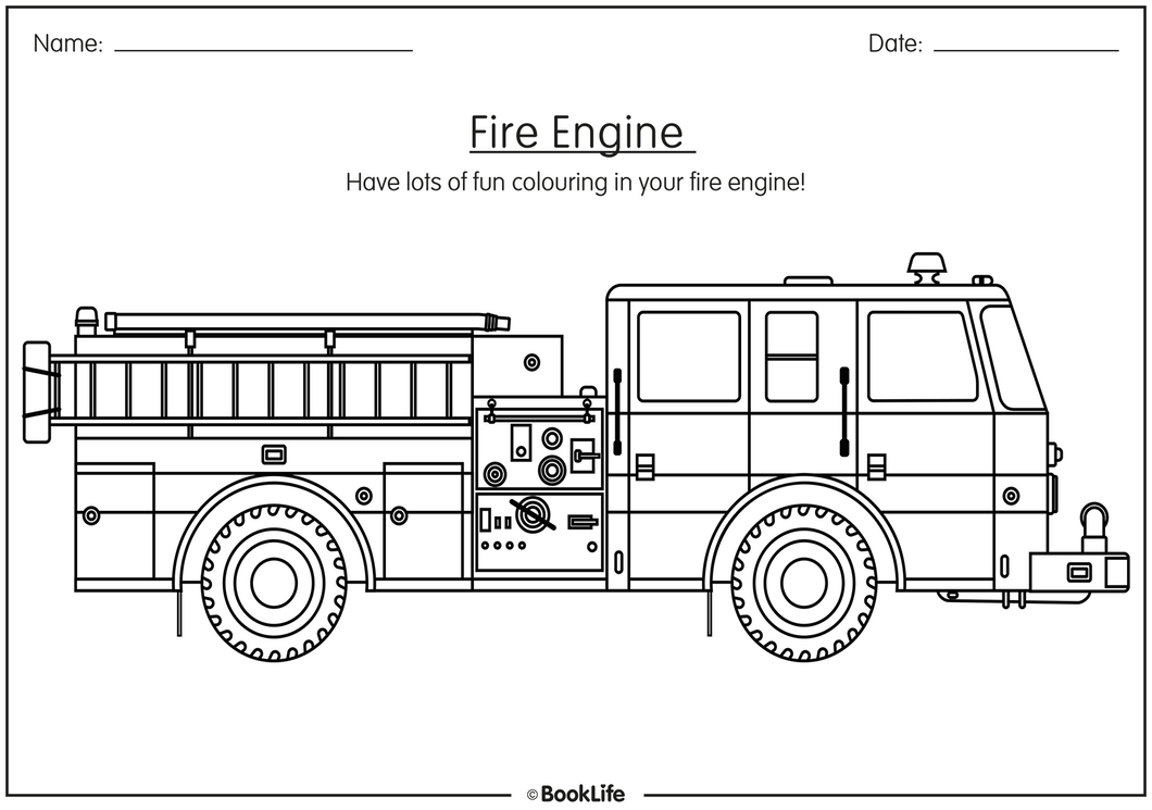 Free Activity Sheet | Colouring In Fire Engine – BookLife