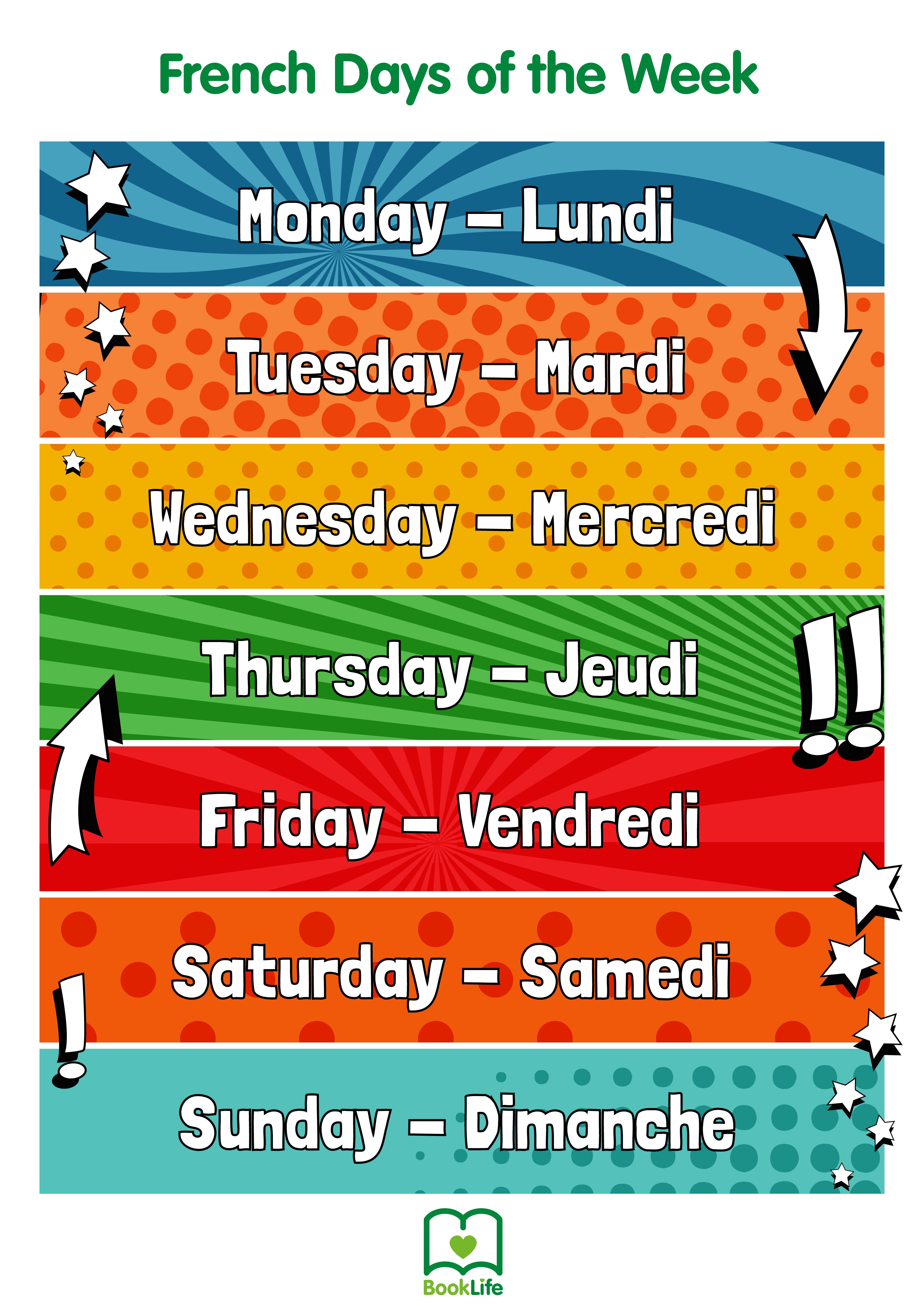 French Days French Days Of The Week Writing Worksheet sensitivetides