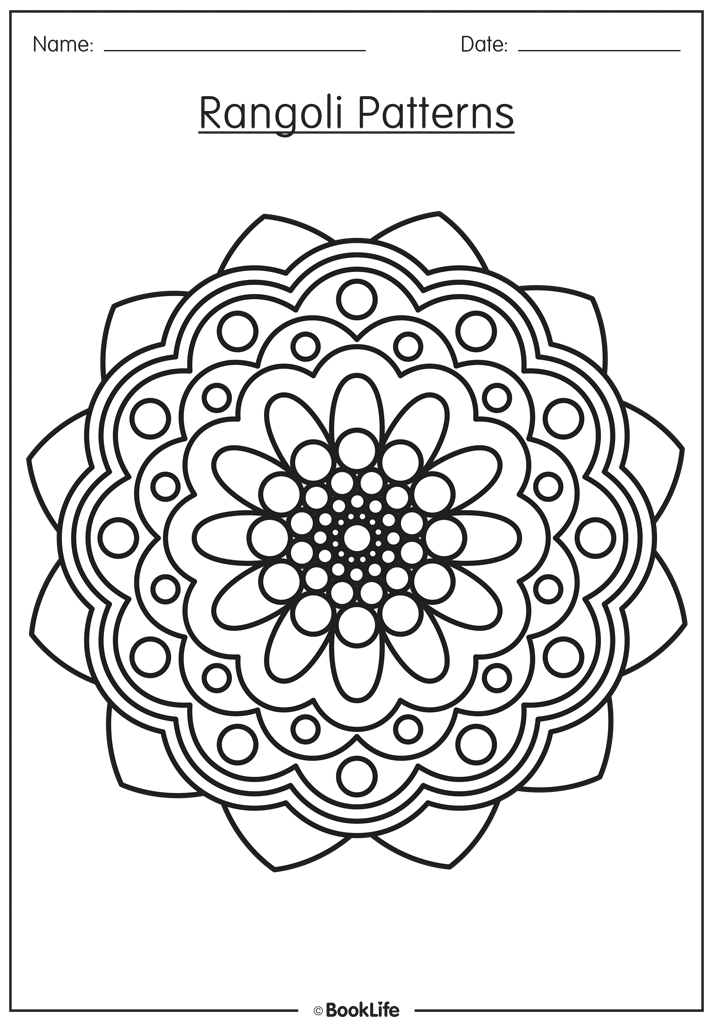 Rangoli Pattern Activity Sheets Free BookLife