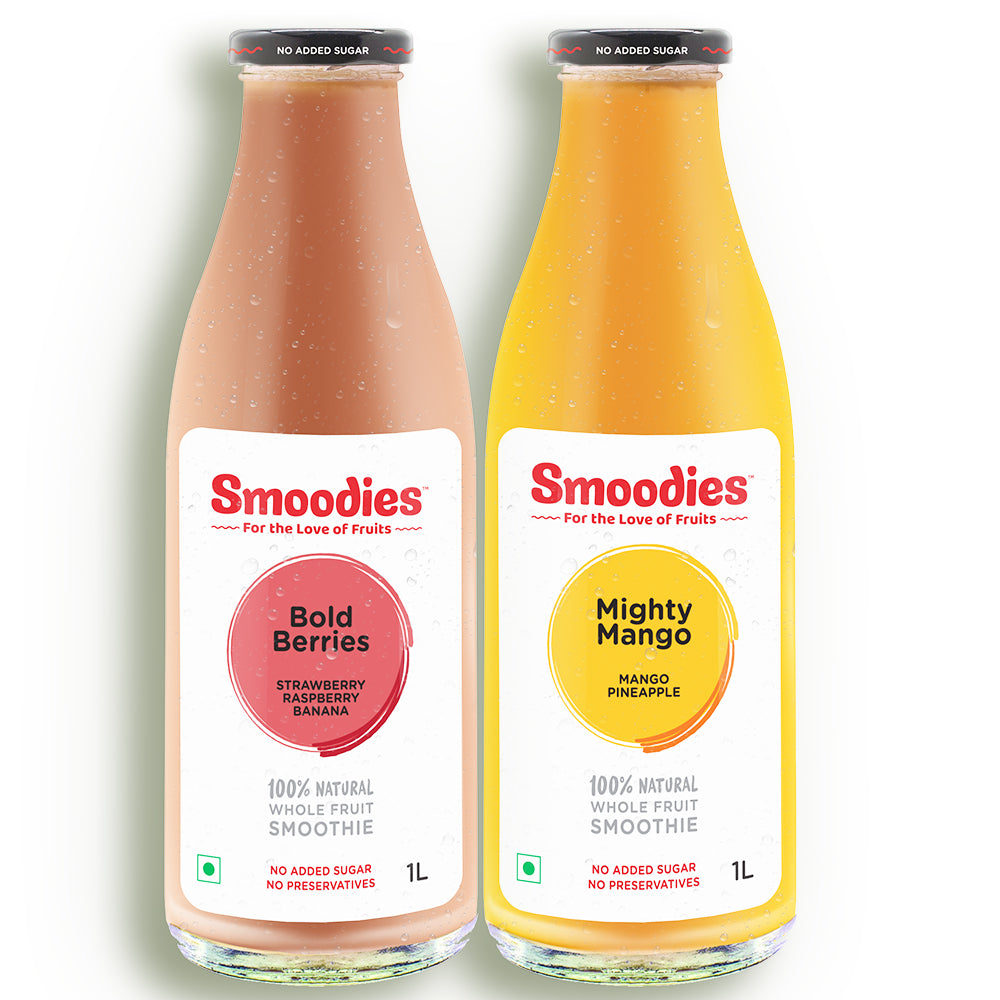 Mango & Strawberry Smoothie Pack, 1 Litre (Pack of 2) – Smoodies