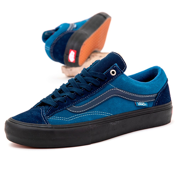 blue and black vans shoes