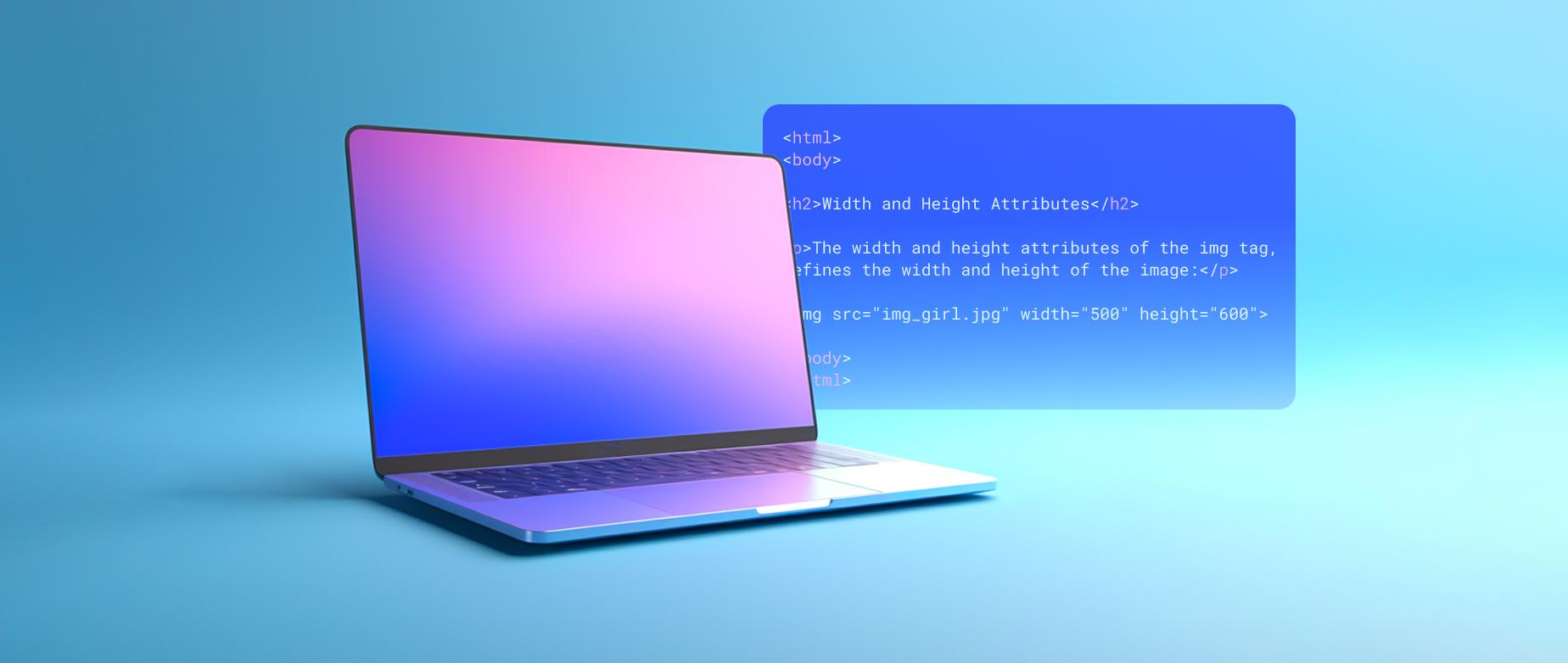 un laptop con stringhe di codice nello sfondo