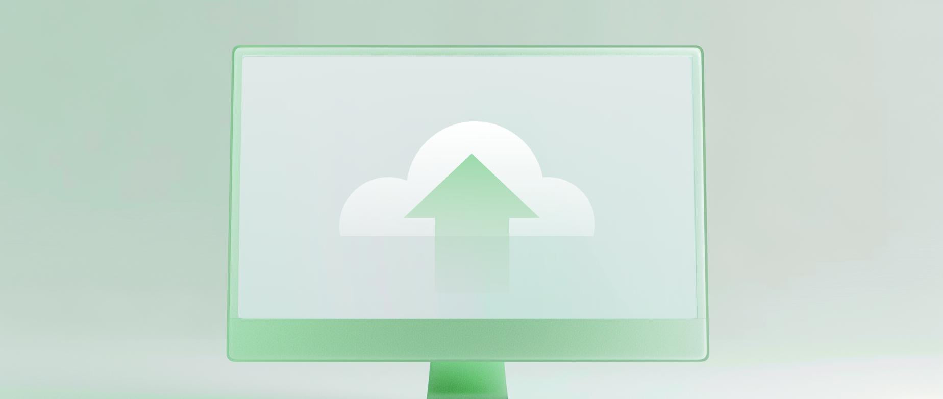 Un'immagine animata dello schermo di un computer desktop che rappresenta il simbolo di caricamento