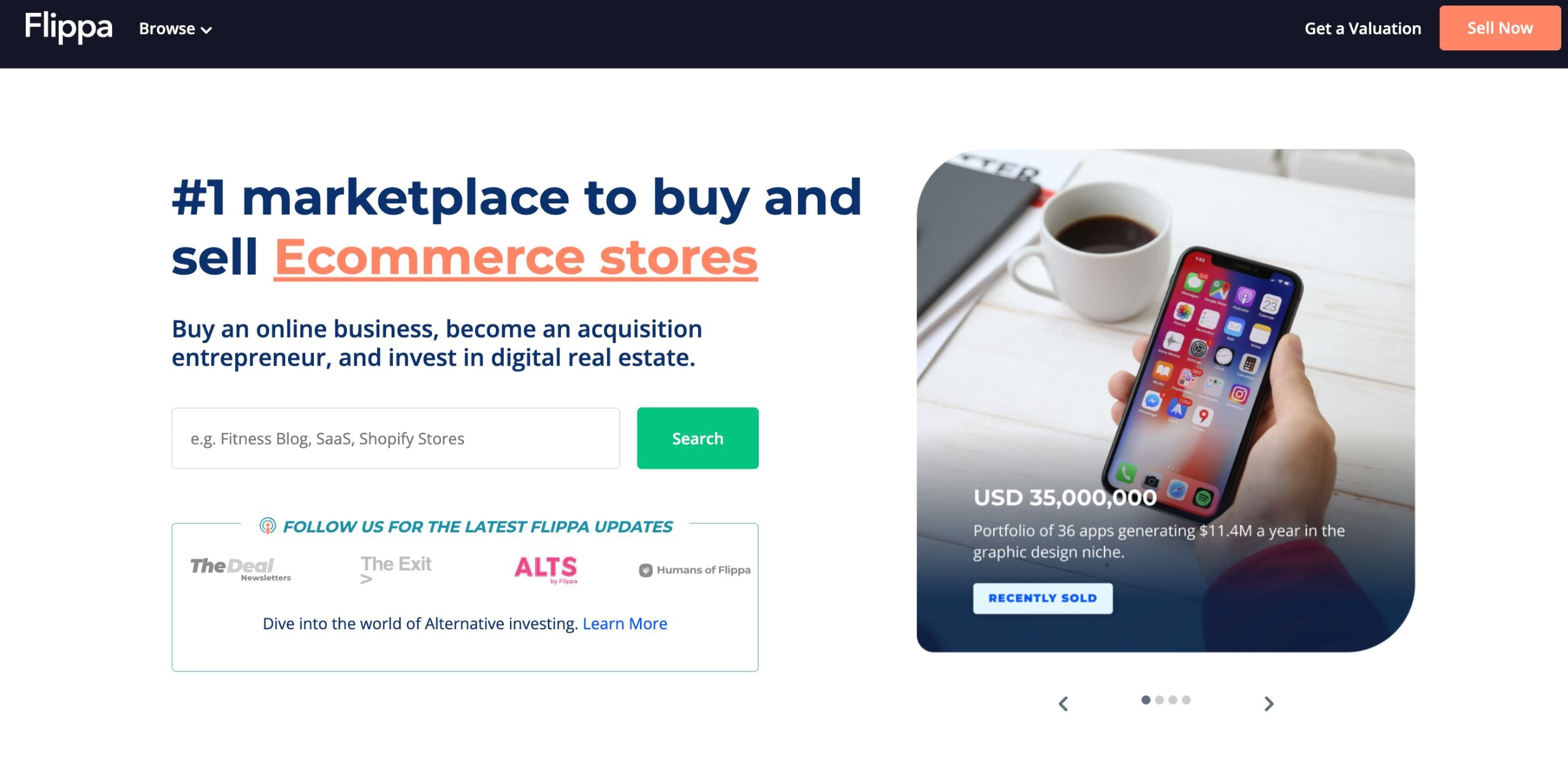 Flippa comprare ecommerce