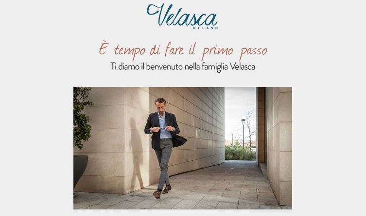 Velasca welcome email