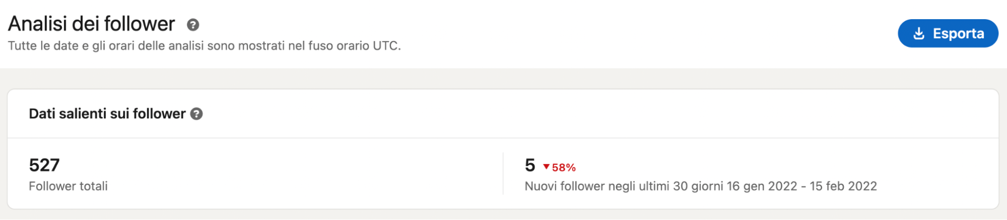 sezione follower linkedin