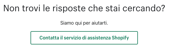 assistenza clienti shopify