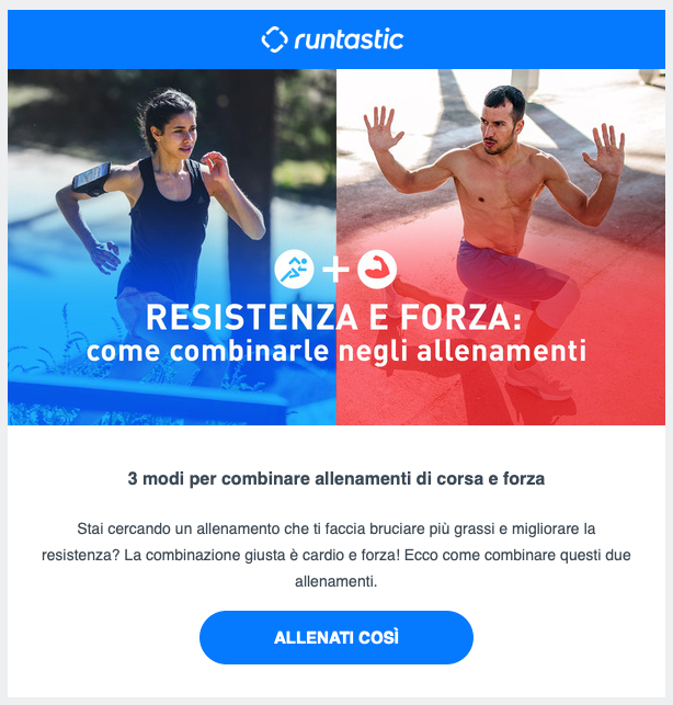 call to action newsletter runtastic