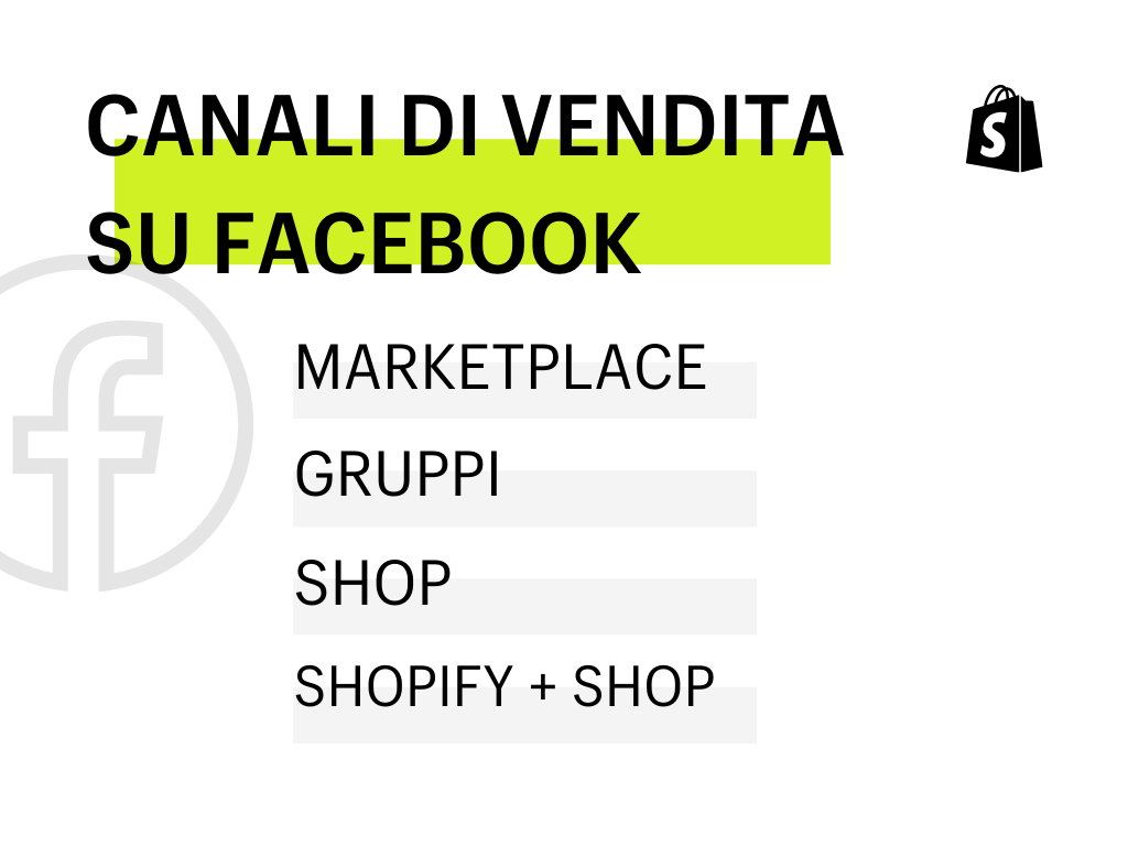 Canali di vendita Facebook