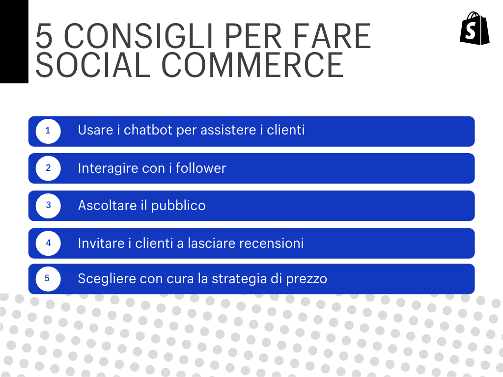 consigli per il social commerce