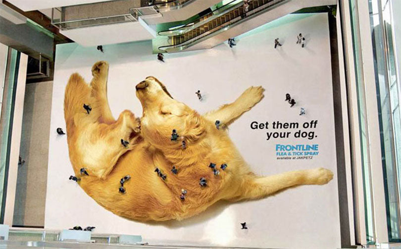 guerrilla marketing: il cane gigante di Frontline