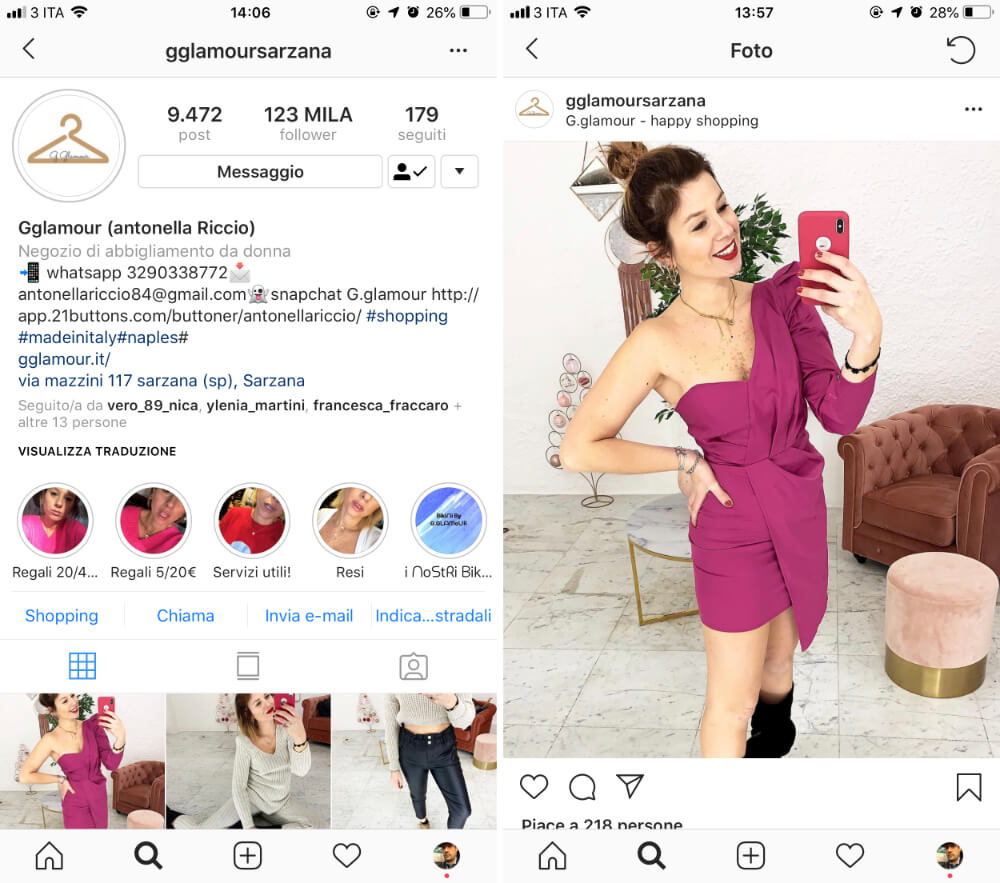 profilo instagram di gglamour sarzana