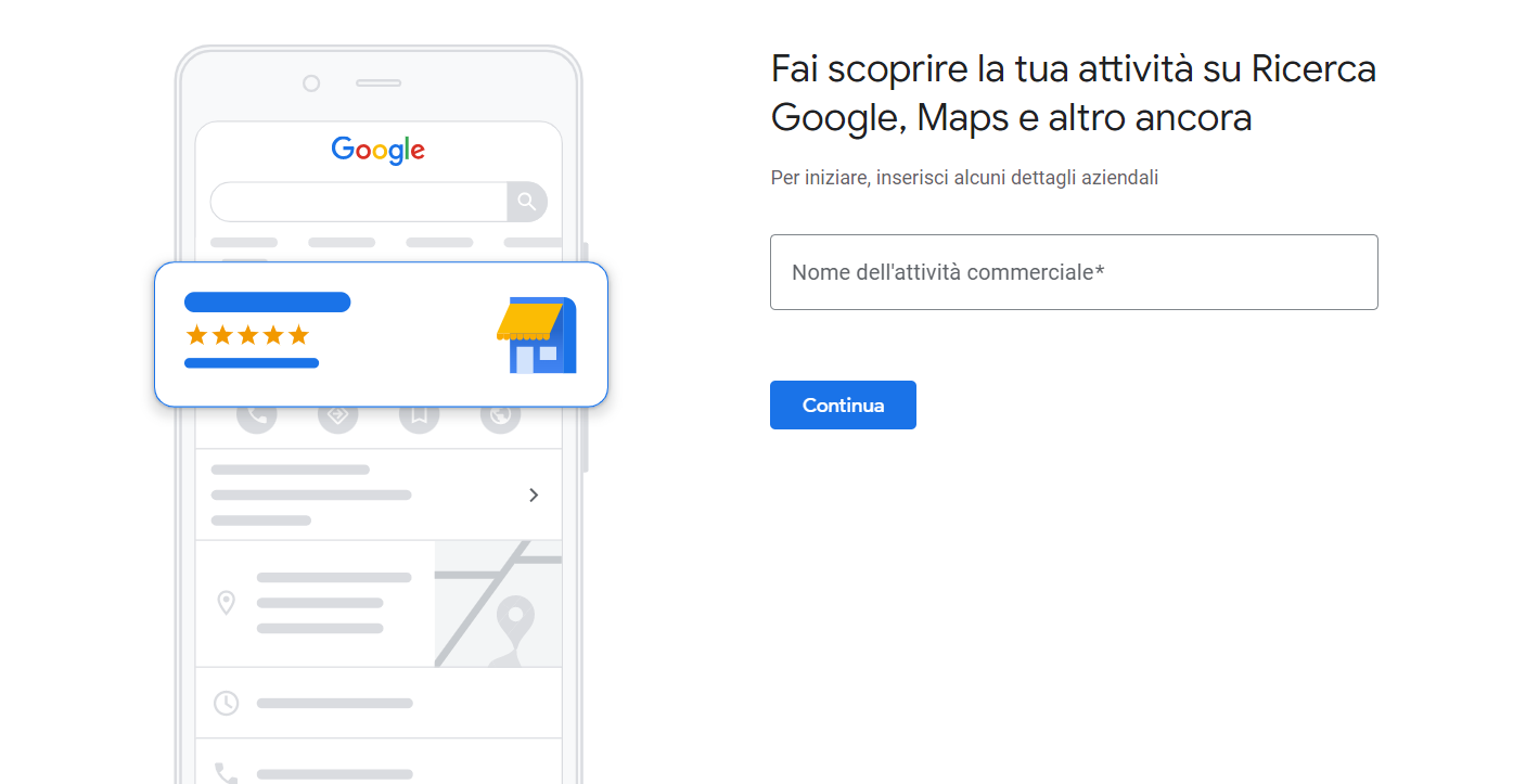 profilo dell'attività google my business