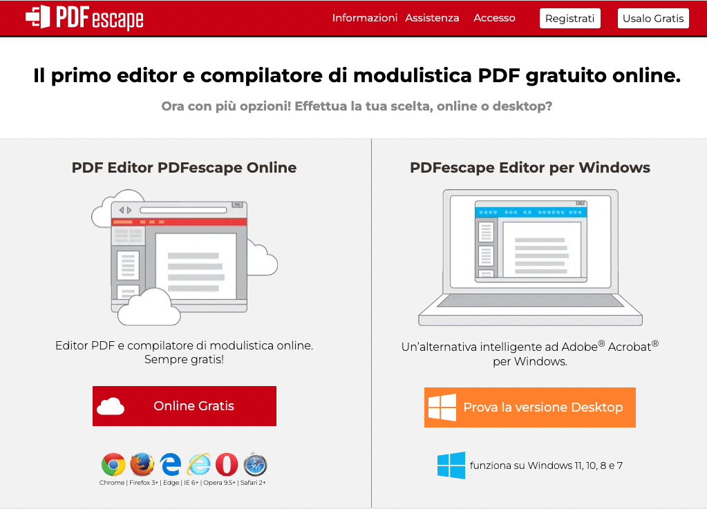 PDF escape - programmi per modificare PDF gratis