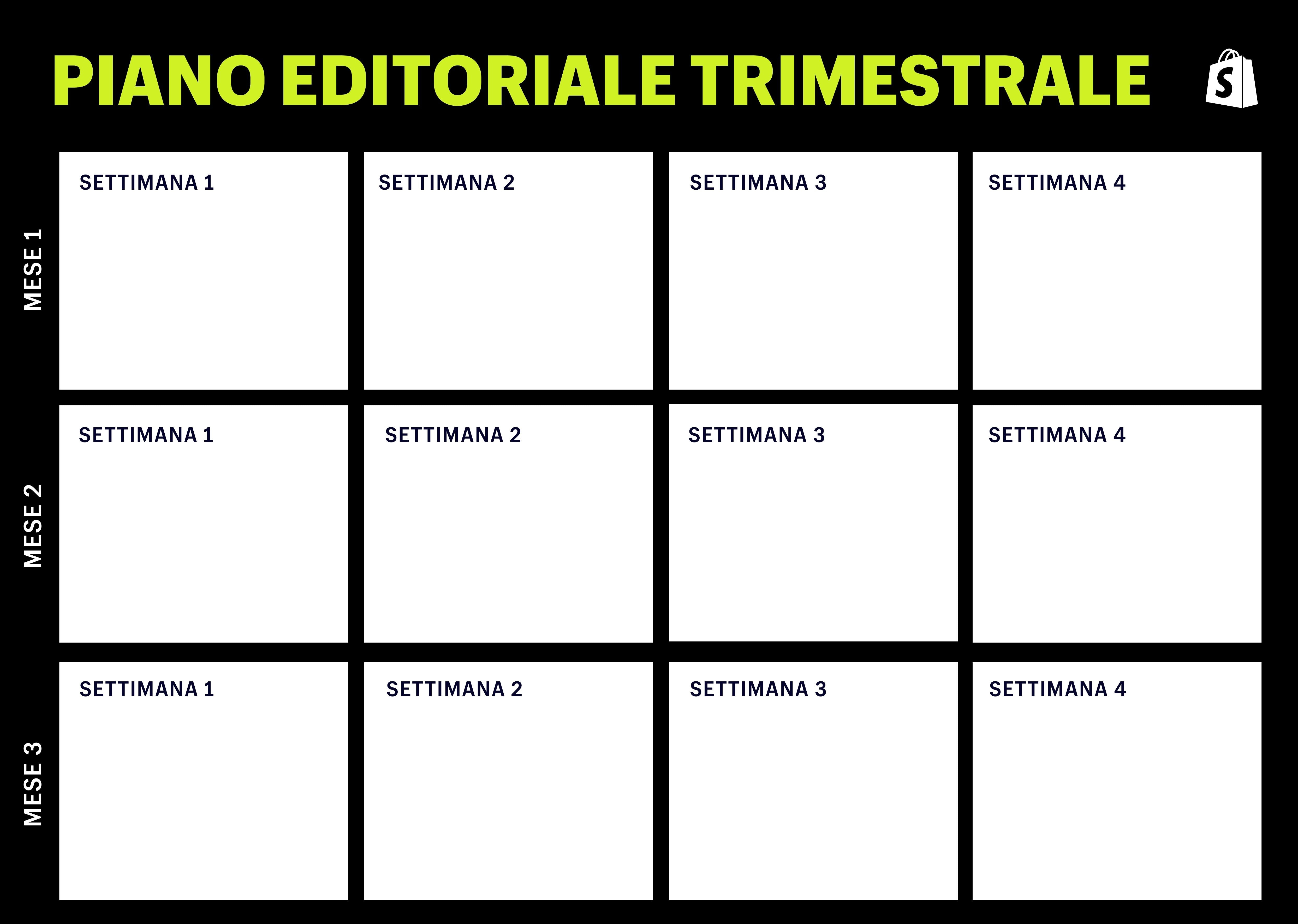 piano editoriale trimestrale