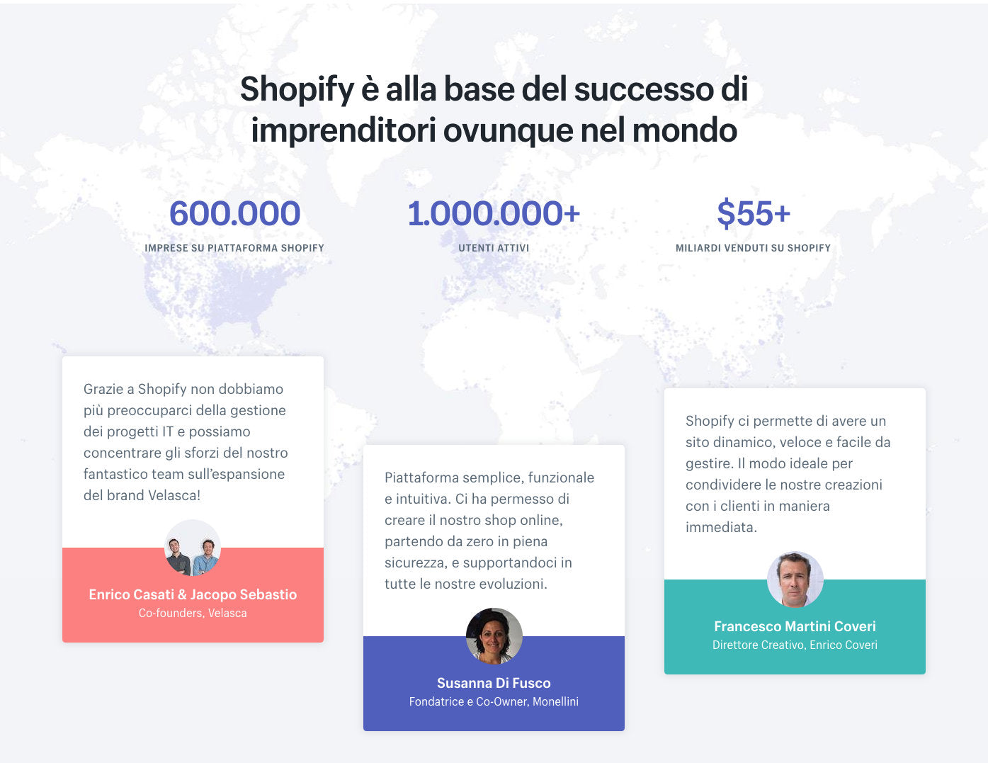 dati e testimonial in una sales page