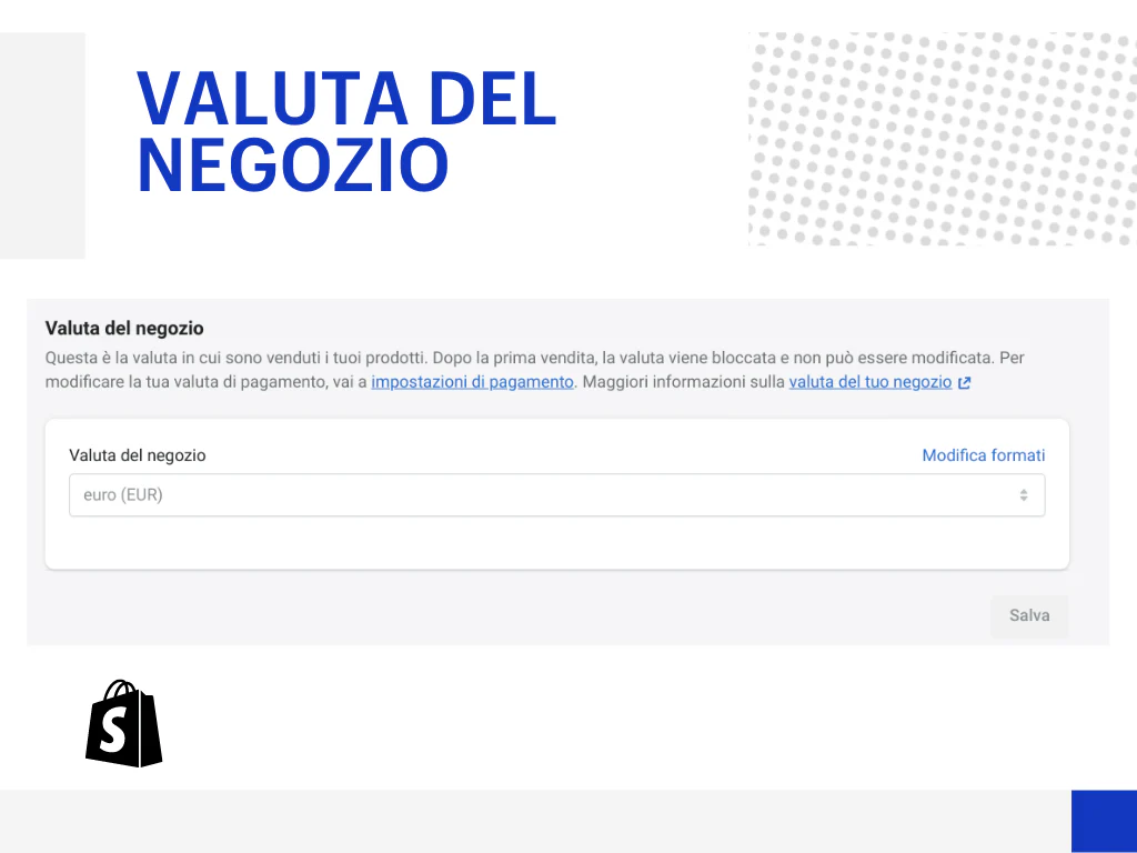 Shopify Payments - Valuta del negozio