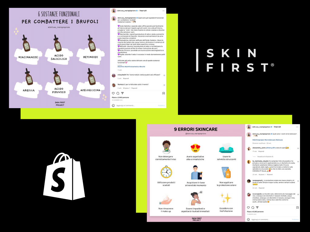 Skin First - Pagina instagram