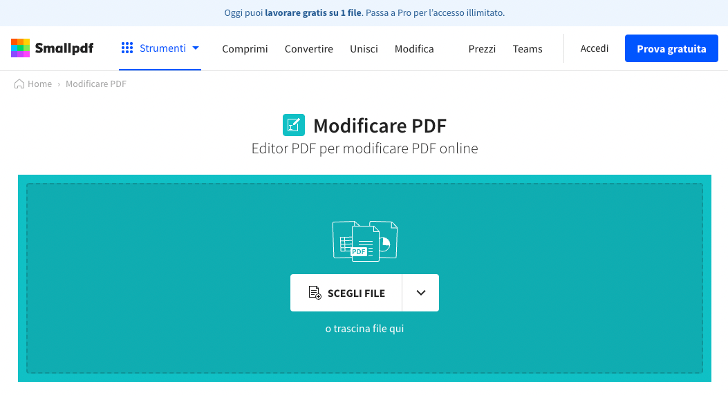 Small PDF - Programmi per modificare pdf gratis 