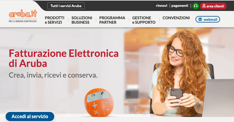 Aruba: software fattura elettronica a pagamento