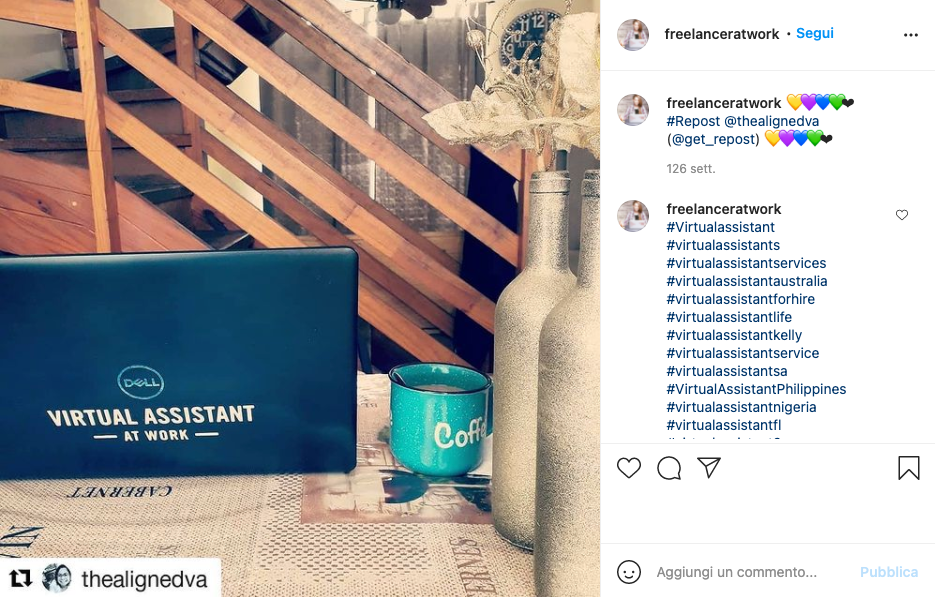 Post su Instagram: User Generated Content - Freelancer at Work