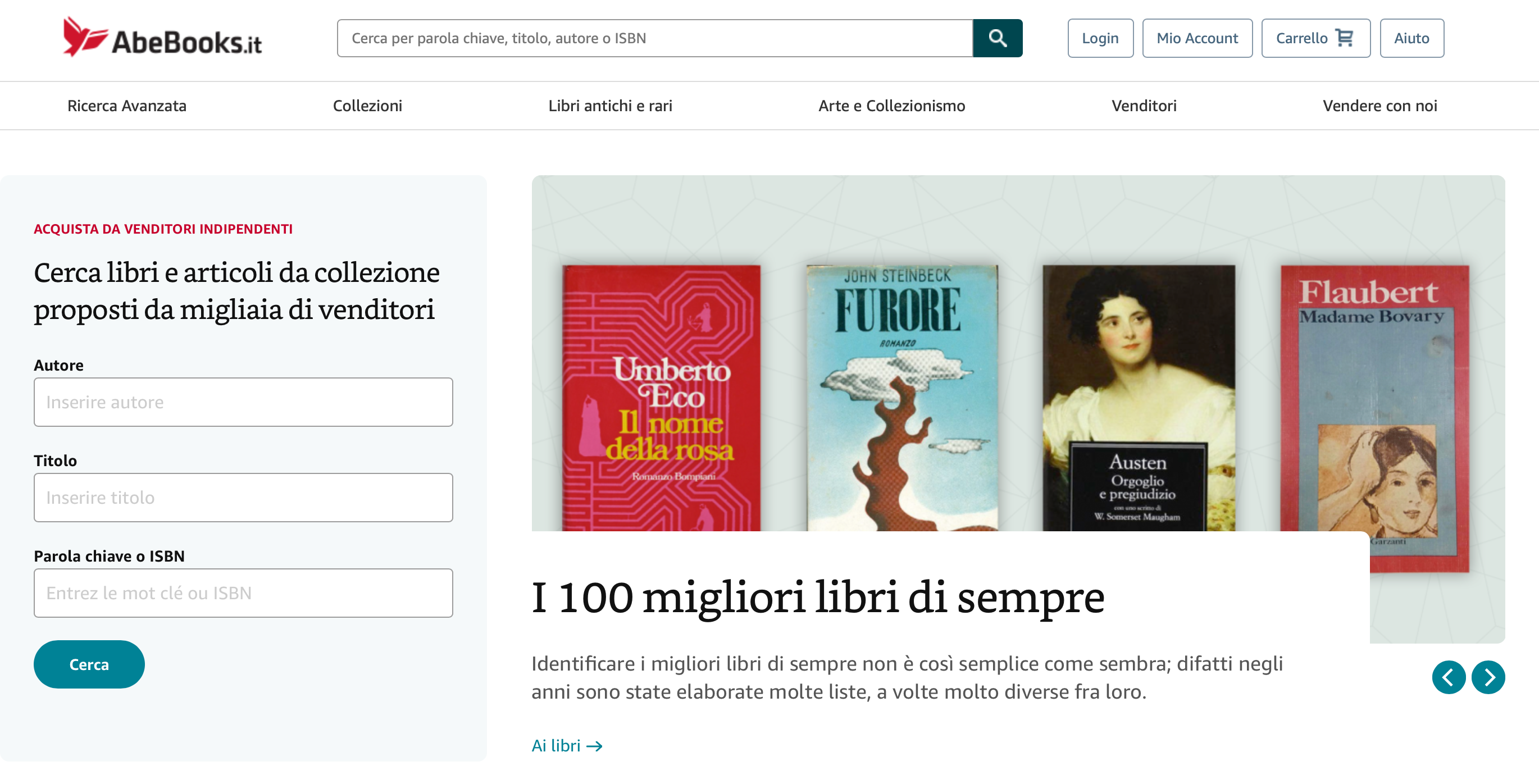 Vendi libri online su abebooks