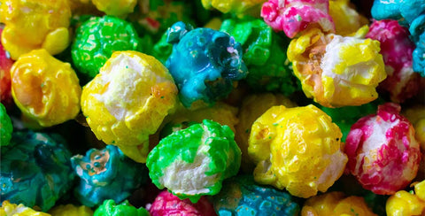 Nowadays, gourmet popcorn makes up a significant portion of the global popcorn market, with flavours such as caramel and cheese, and colours such as Popcorn Shed's rainbow popcorn.