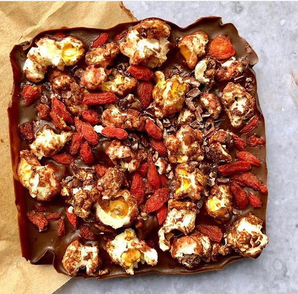 CHOCOLATE POPCORN GOJI BERRY BARK