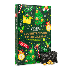Popcorn Shed's plant based gourmet popcorn advent calendar