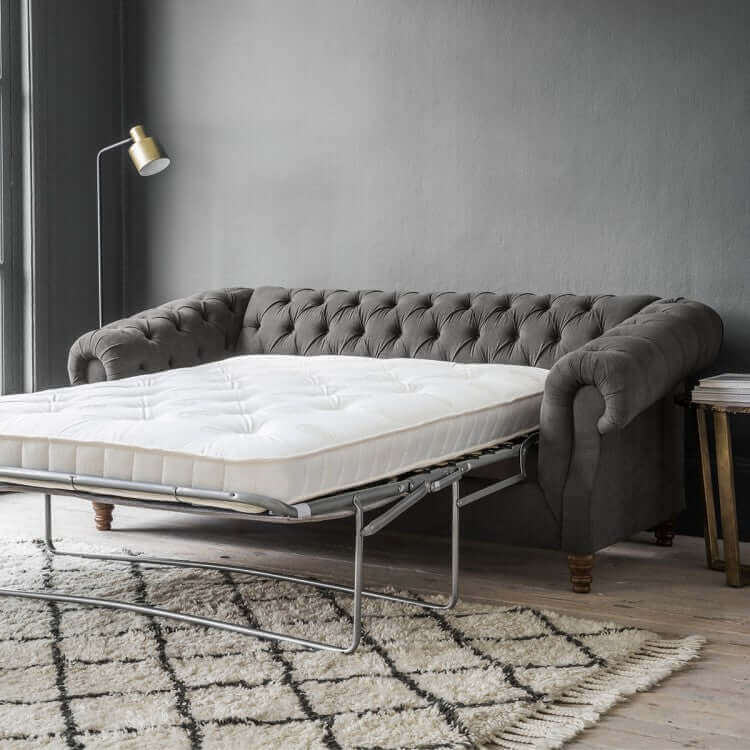 Pull-out sofa bed in open position