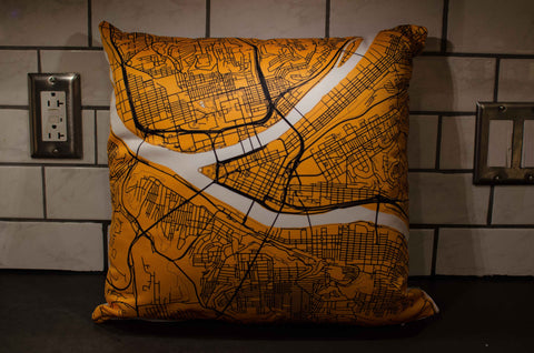 pittsburgh map pillow