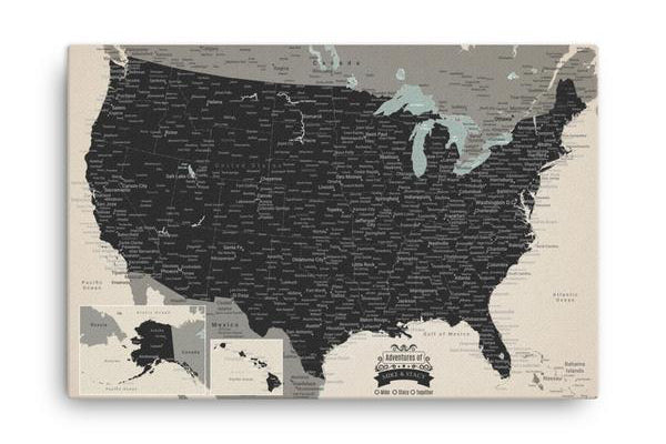 US Map Pinboard With 1,000 Pins - Great For Travelers!