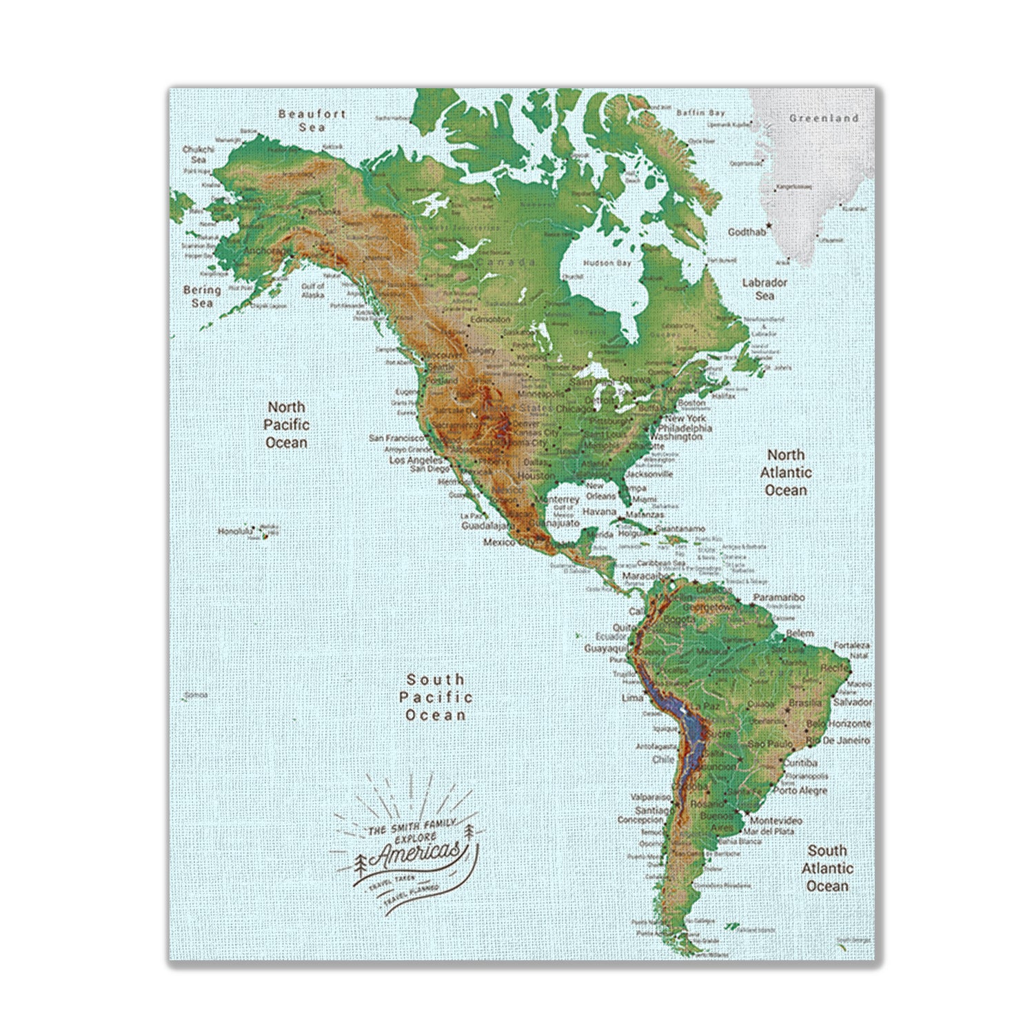 Americas Push Pin Map Topographic With 1000 Pins Modern Map Art