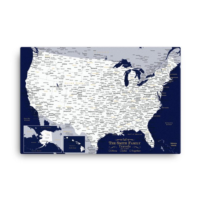 US Push Pin Map  Home Coordinates