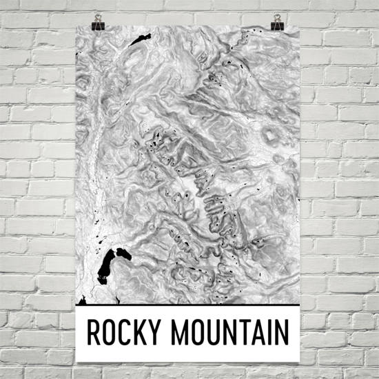 Rocky Mountain National Park Topographic Map Rocky Mountain National Park Topographic Map Art – Modern Map Art