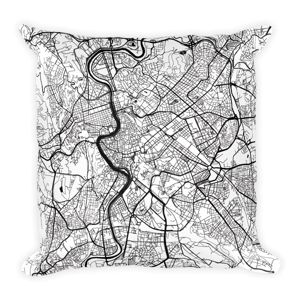 Rome Home Throw Pillow Modern Map Art