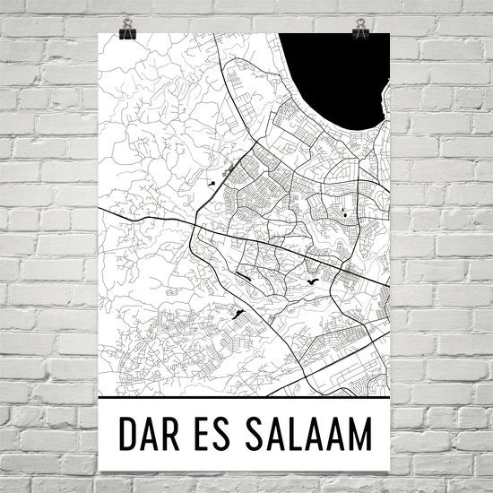 Dar Es Salaam Street Map Dar Es Salaam Street Map Poster - Wall Print By Modern Map Art