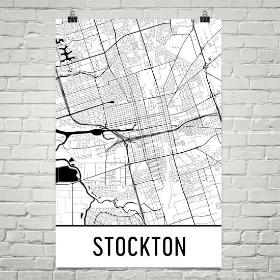 Stockton CA Street Map Poster Wall Print By Modern Map Art   Il Fullxfull.1074217300 A2db 2048x2048 