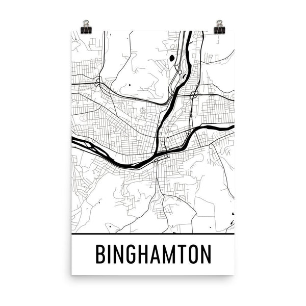 binghamton-ny-street-map-poster-wall-print-by-modern-map-art