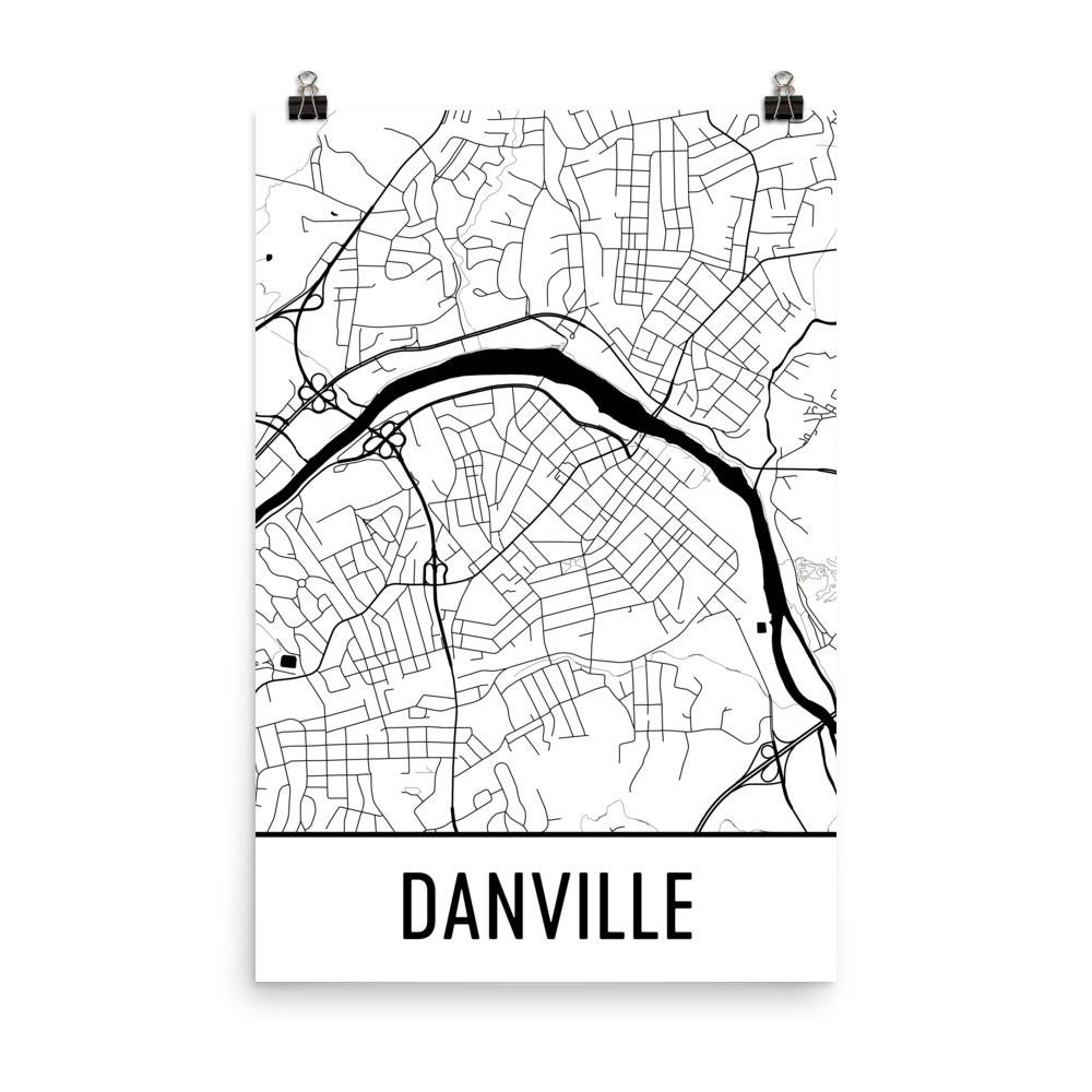 Danville Virginia Street Map Poster Wall Print By Modern Map Art   Il Fullxfull.1139593887 R1xl 2048x2048 