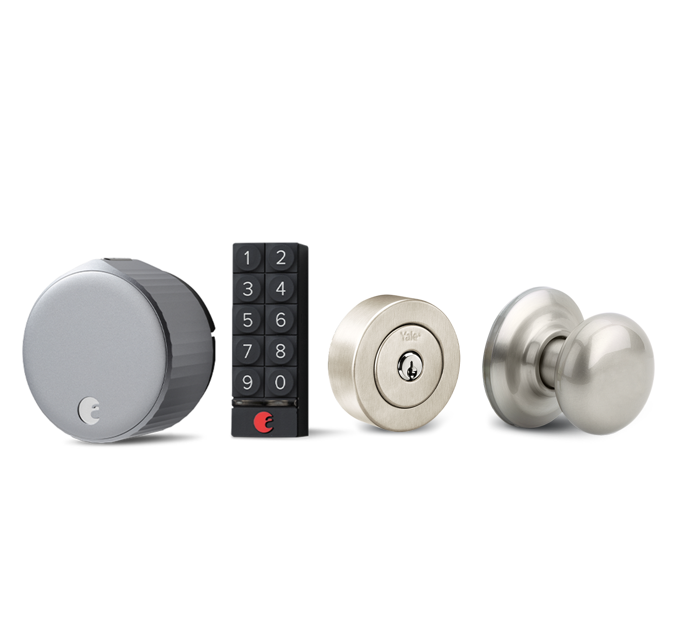 August Smart lock + Keypad + Deadbolt + Handle in satin nickel