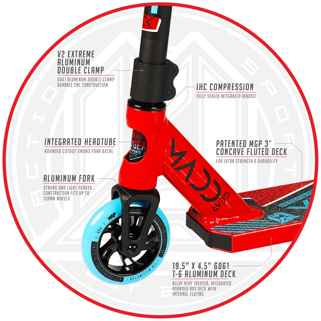 Madd Gear Kick Extreme Scooter - Red/Blue with Free Stand – ULTGAR
