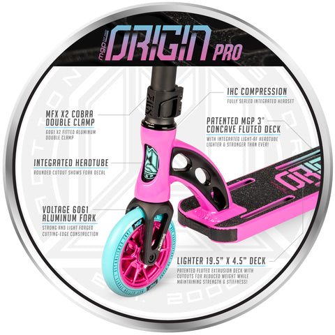 mgp alloy 100mm kick scooter pink