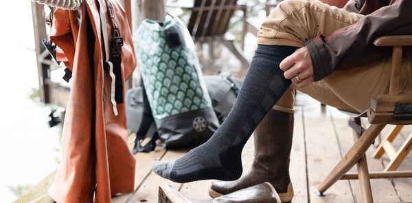 Close up of the vented mesh zones up of the side of the Emma Claire work socks